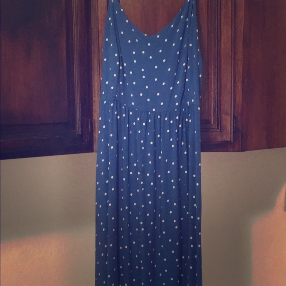 Blue dress w/ white polka dots